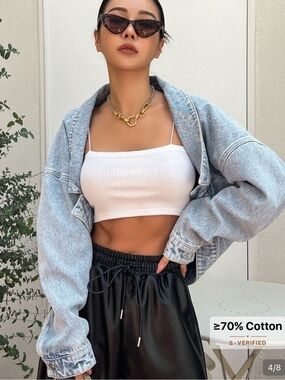 Drop Shoulder Asymmetrical Denim Jean Jacket